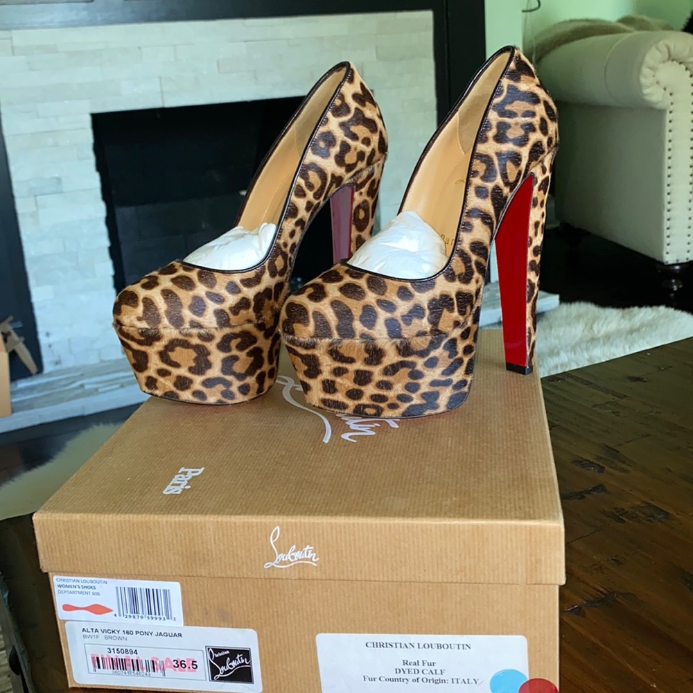 Christian Louboutin Alta Vicky 160 Pony Jaguar pumps